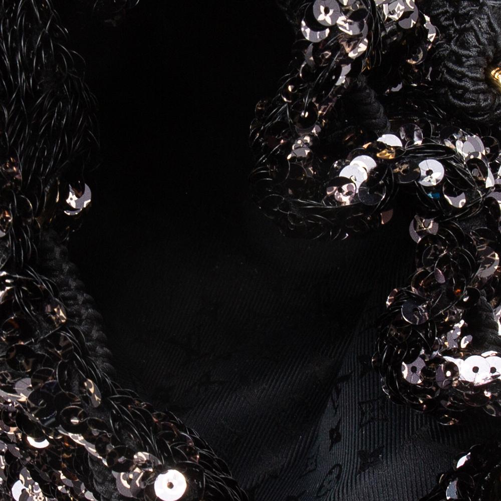 Louis Vuitton Black/Gold Sequins Mini Noe Rococo Bag 5
