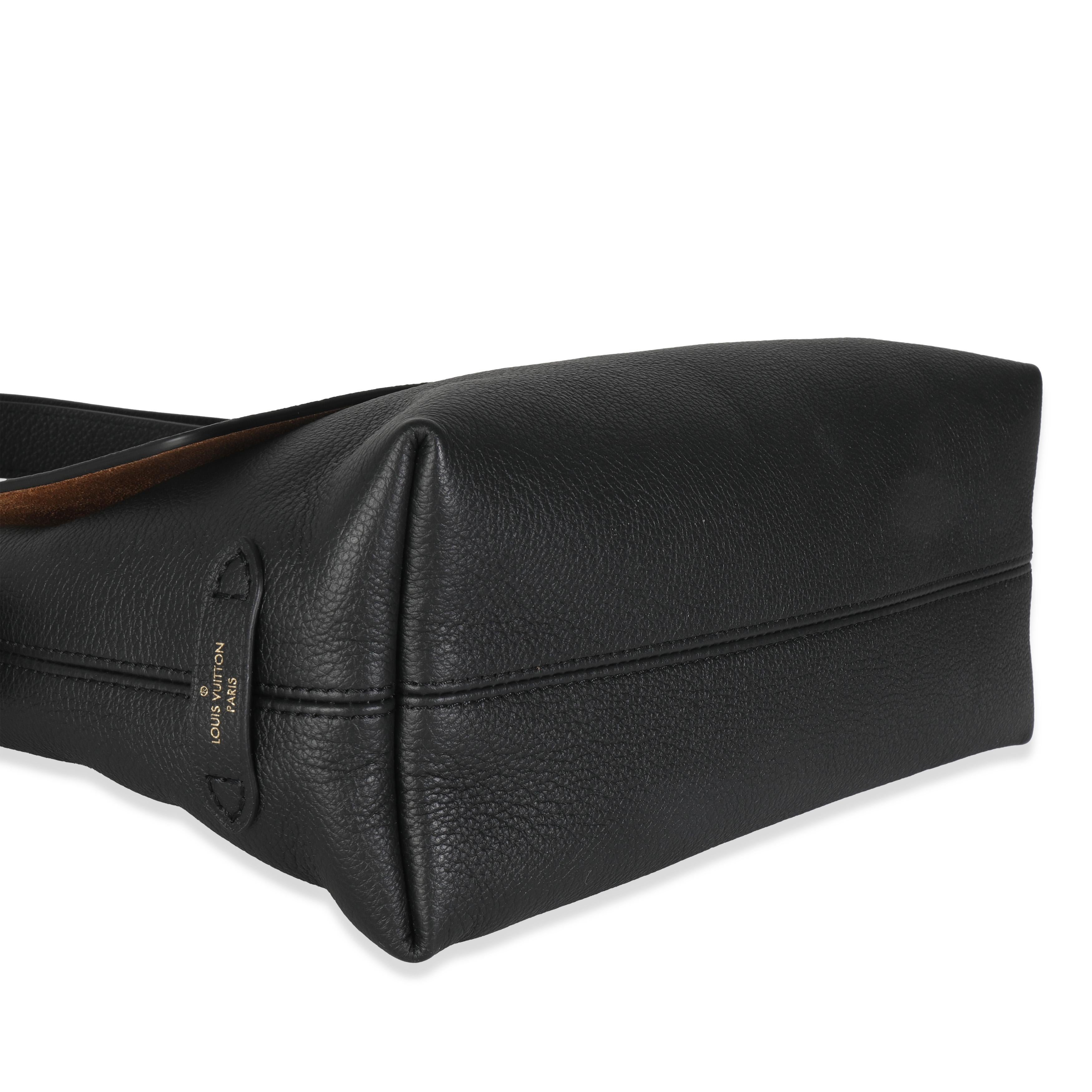 Louis Vuitton Black Grained Calf Leather Low Key Messenger For Sale 3