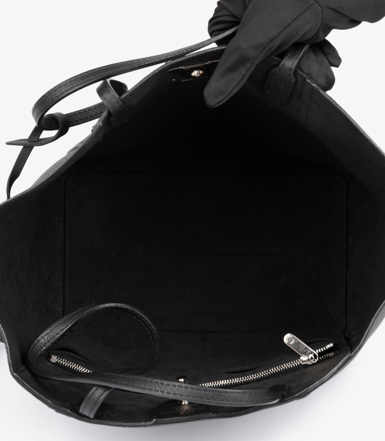 Louis Vuitton Black Grained Calfskin Leather Lockme Shopper Bag For Sale 6