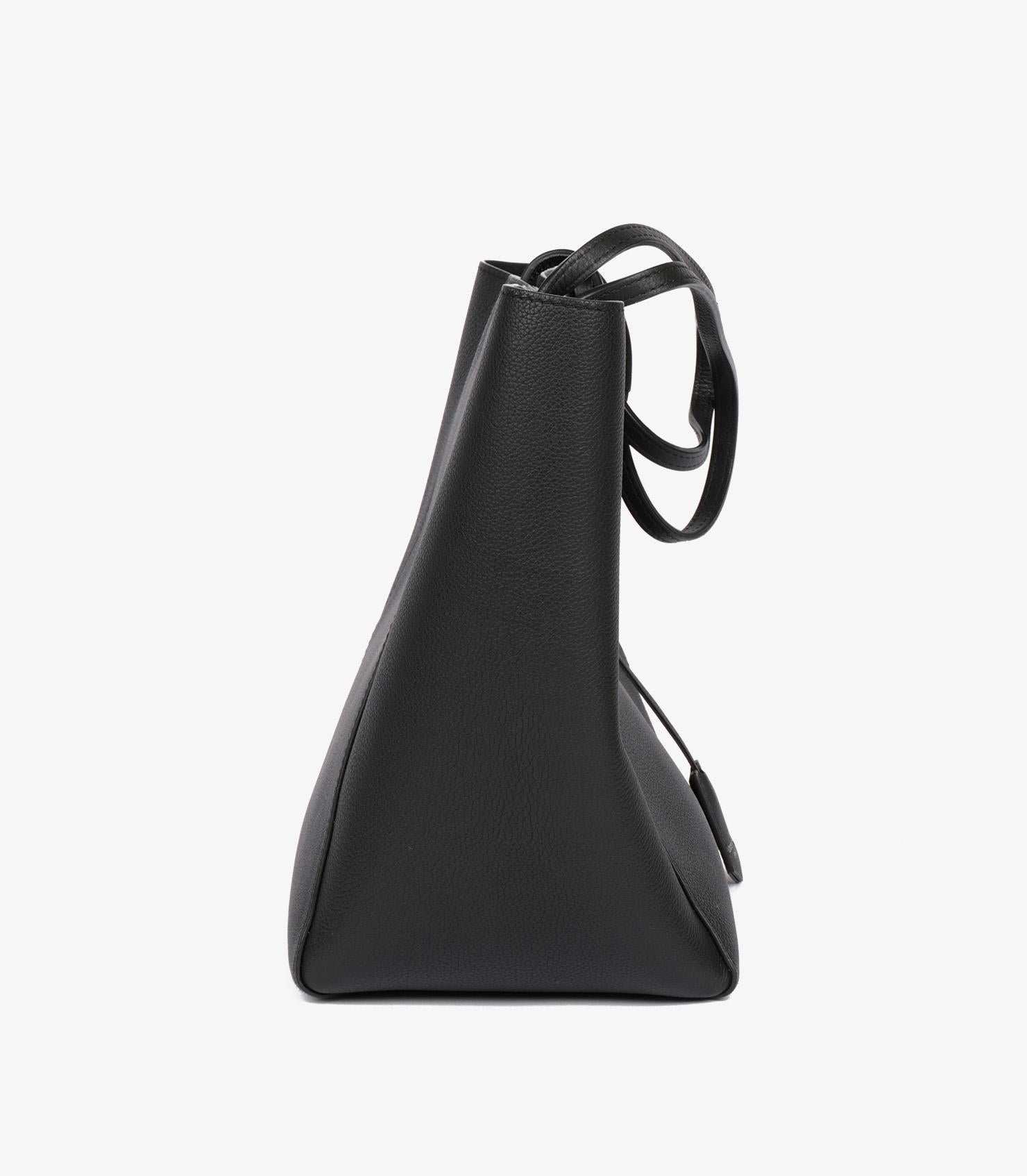 Women's Louis Vuitton Black Grained Calfskin Leather Lockme Shopper Bag For Sale