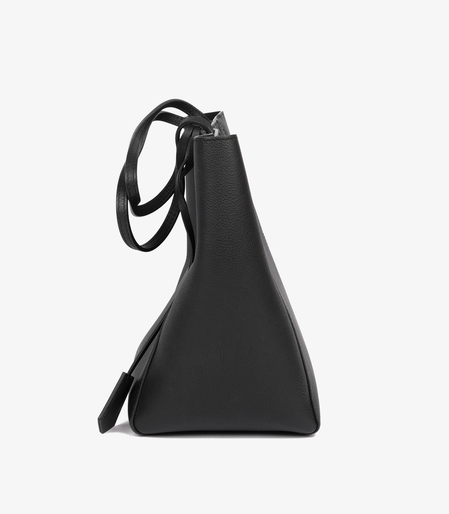 Louis Vuitton Black Grained Calfskin Leather Lockme Shopper Bag For Sale 1