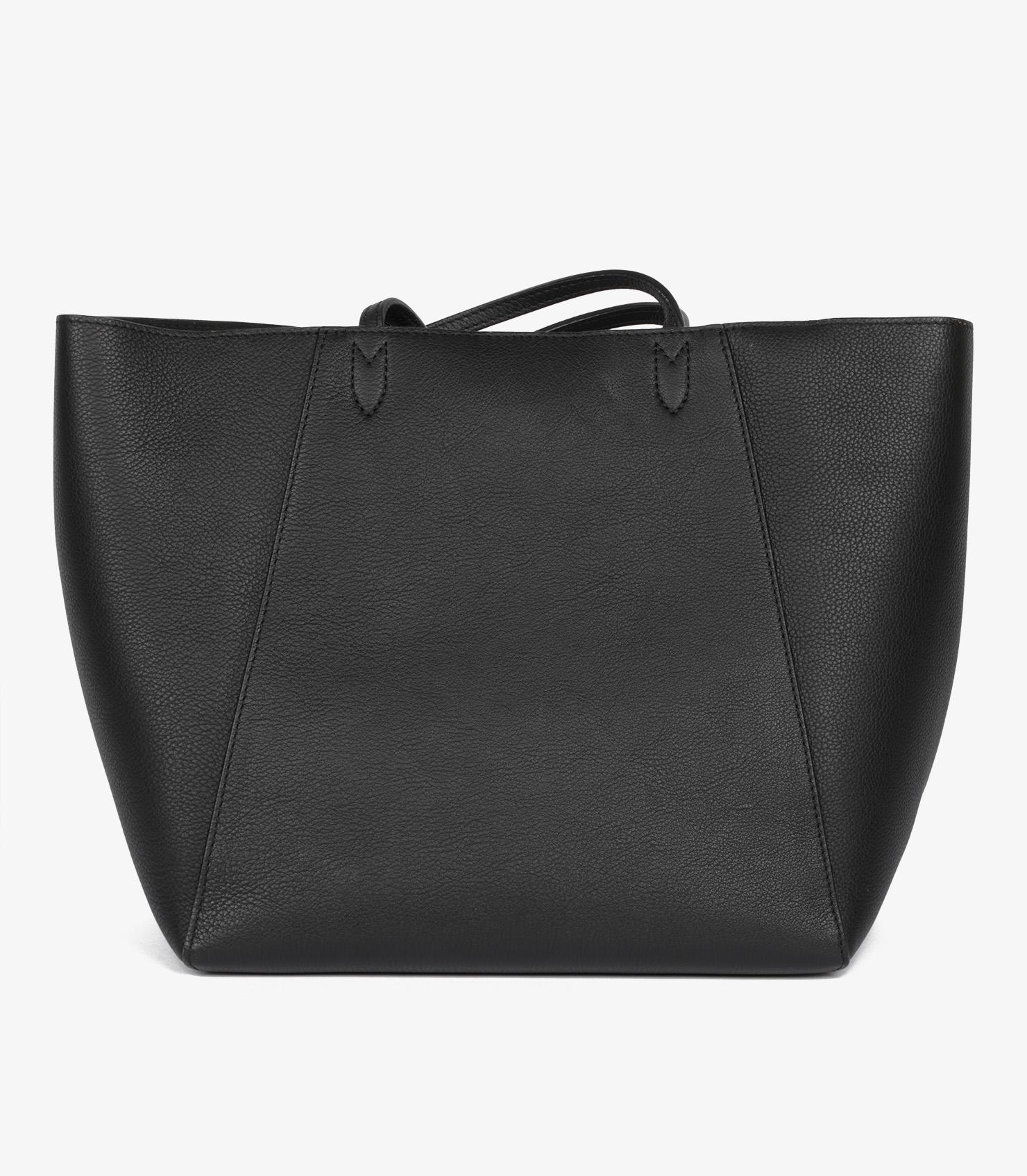 Louis Vuitton Black Grained Calfskin Leather Lockme Shopper Bag For Sale 2