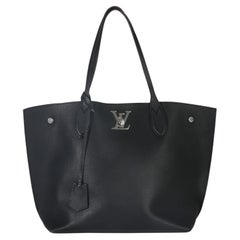 Louis Vuitton Black Grained Calfskin Lockme Cabas Tote