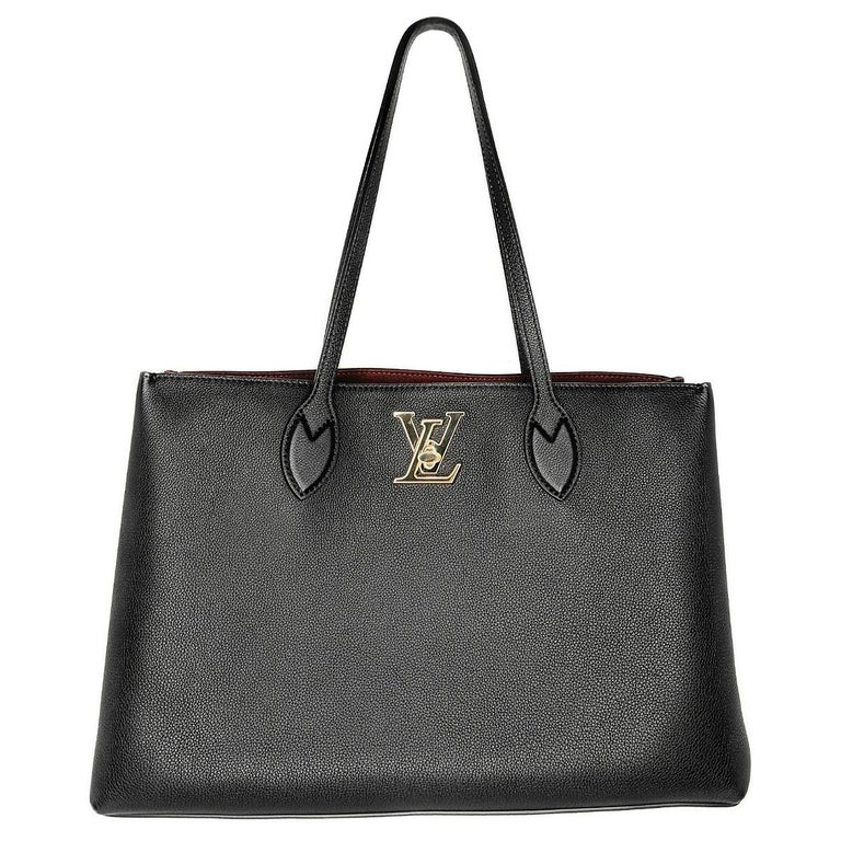 Louis Vuitton Black Grained Calfskin Lockme Shopper Tote