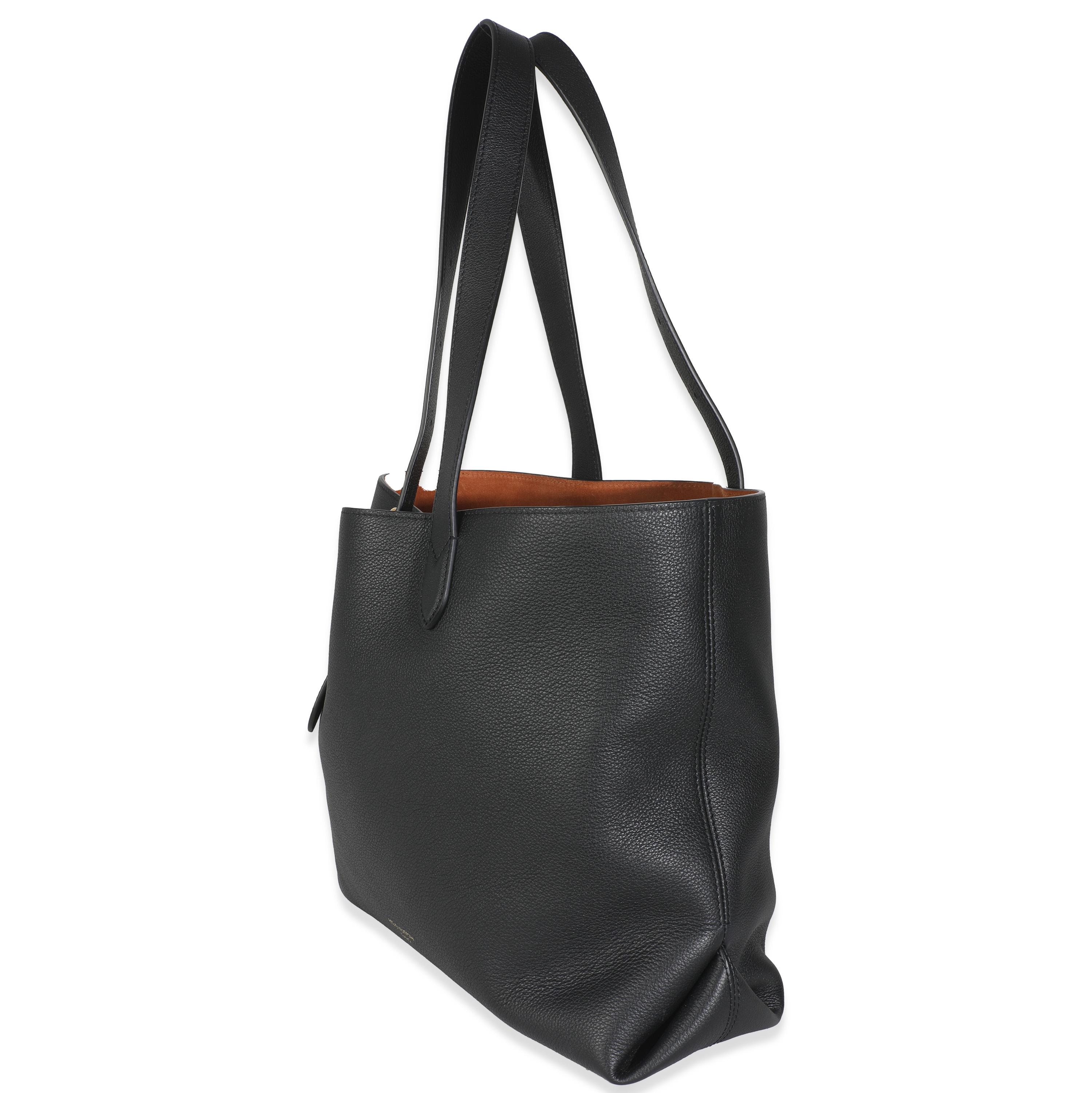 Louis Vuitton Black Grained Calfskin Low Key Cabas MM In Excellent Condition For Sale In New York, NY