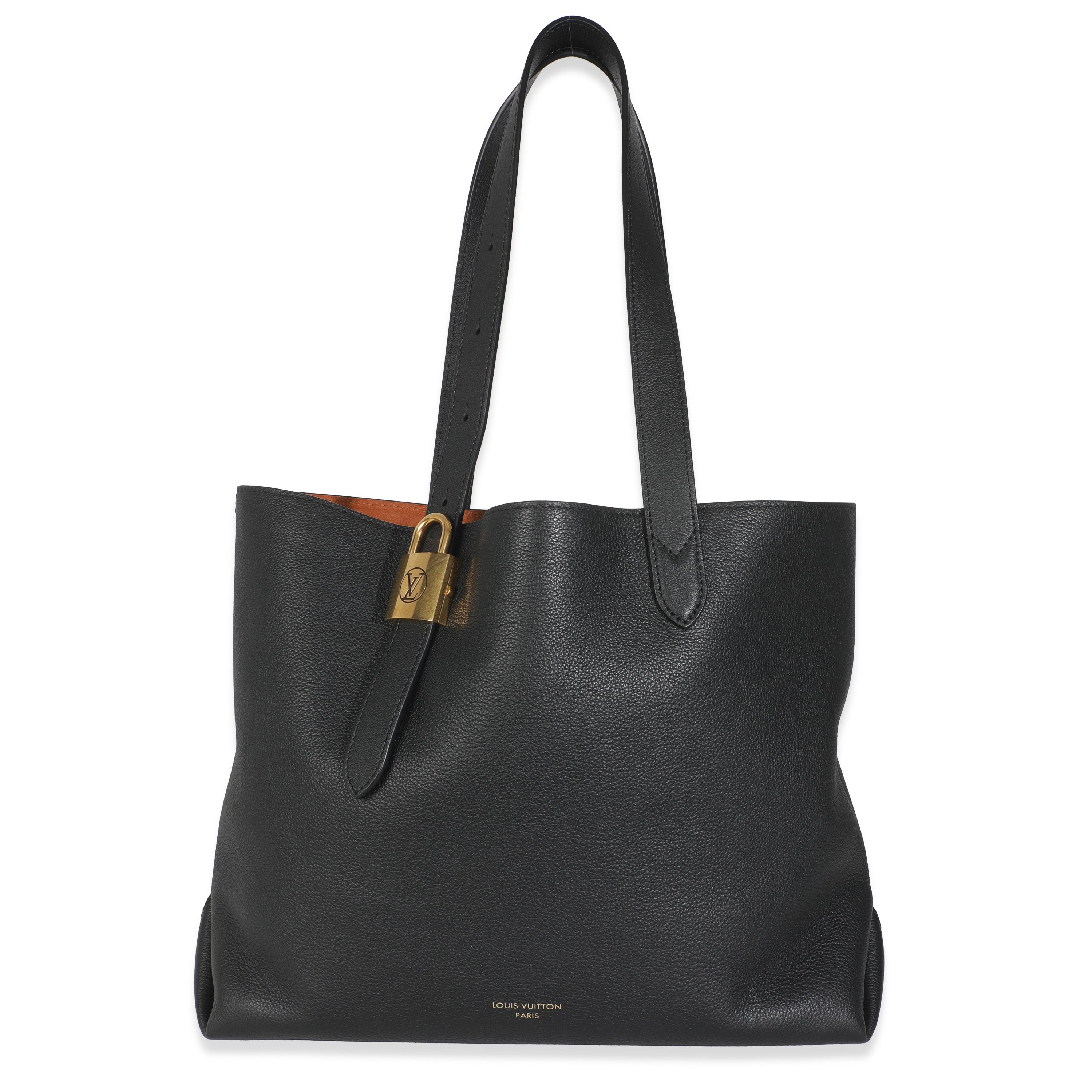 Women's or Men's Louis Vuitton Black Grained Calfskin Low Key Cabas MM For Sale