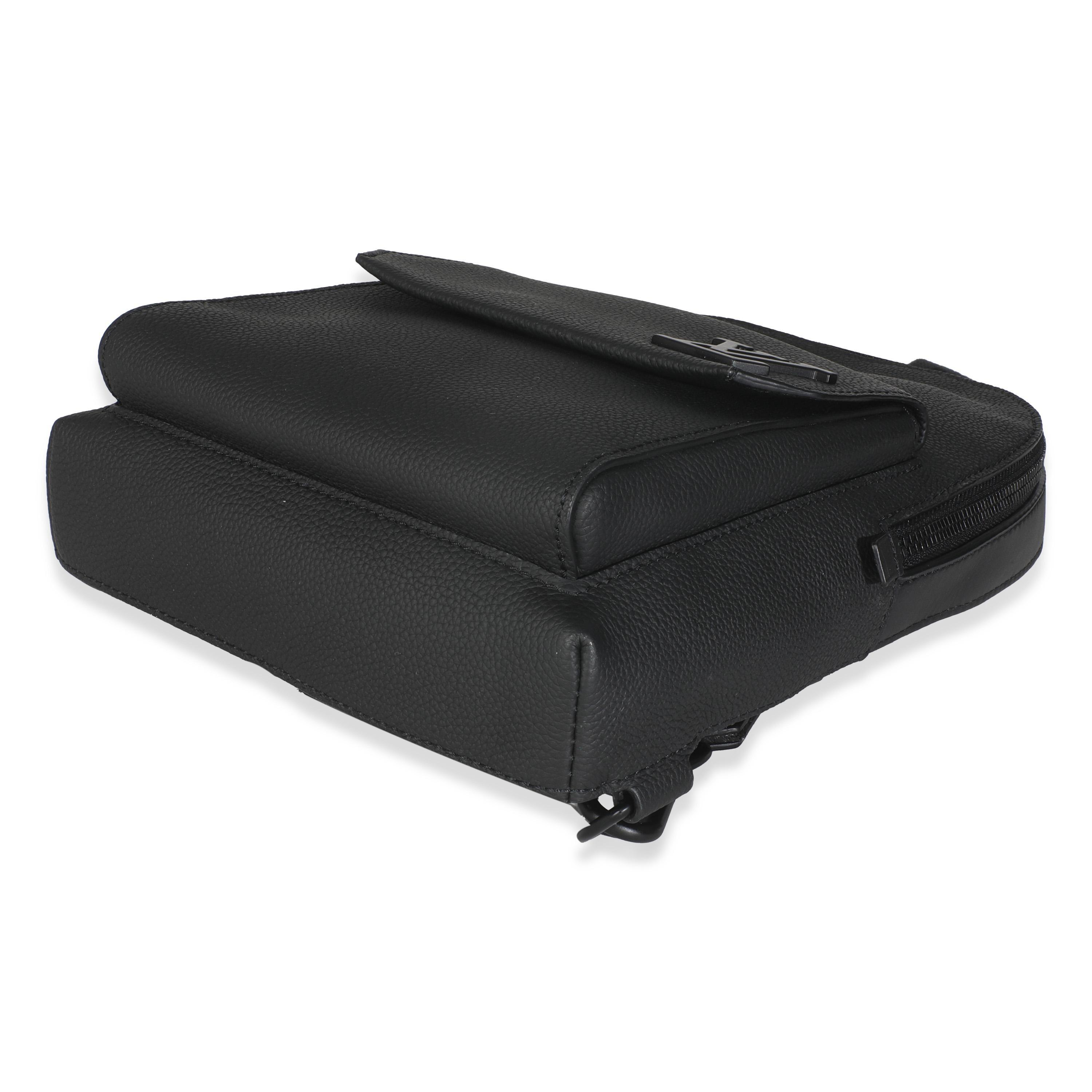 Louis Vuitton Black Grained Cowhide Aerogram Pilot Slingbag For Sale 1