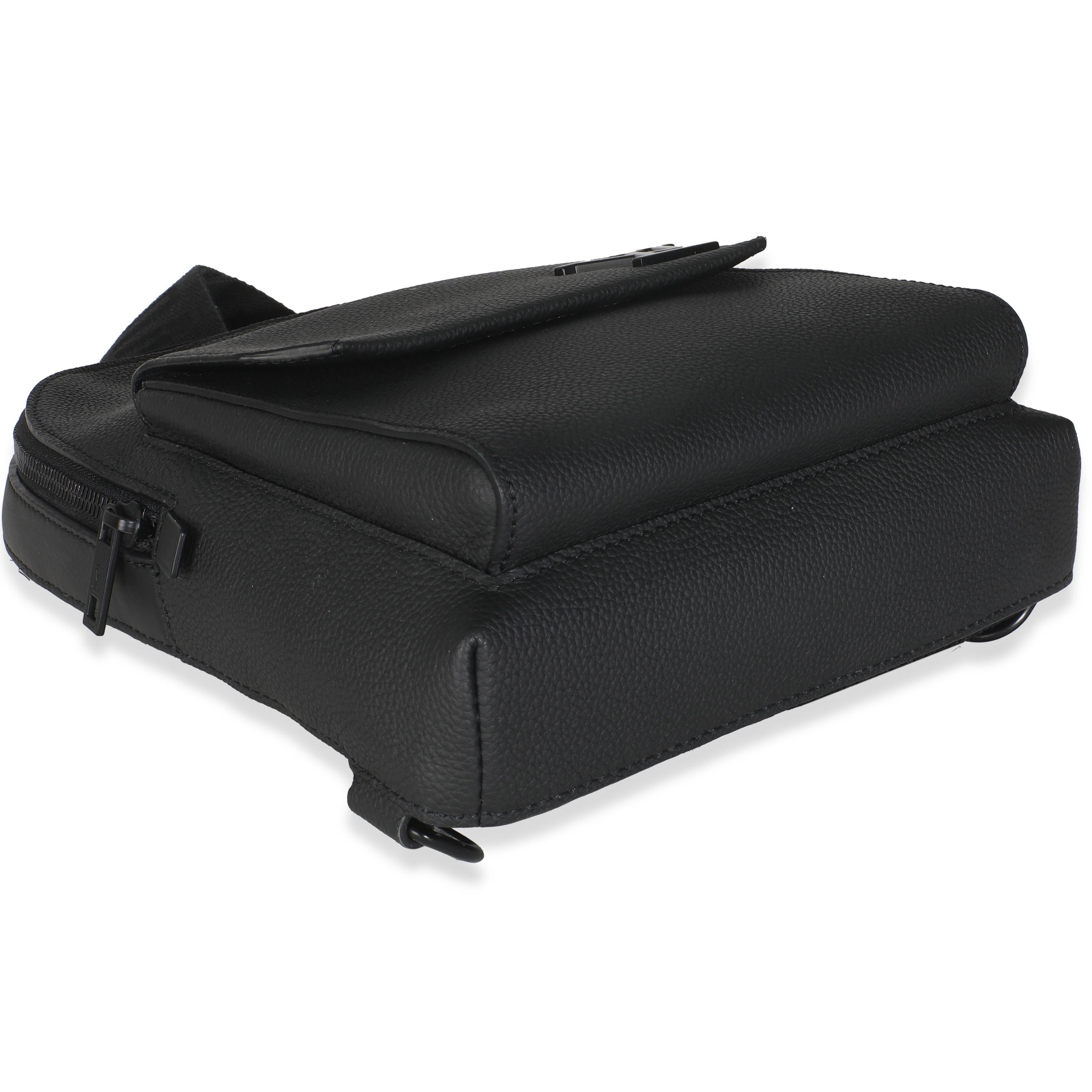 Louis Vuitton Black Grained Cowhide Aerogram Pilot Slingbag For Sale 3