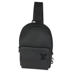 Louis Vuitton Black Grained Cowhide Aerogram Pilot Slingbag