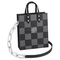 Louis Vuitton Black/Graphite Cowhide Leather Sac Plat XS Bag