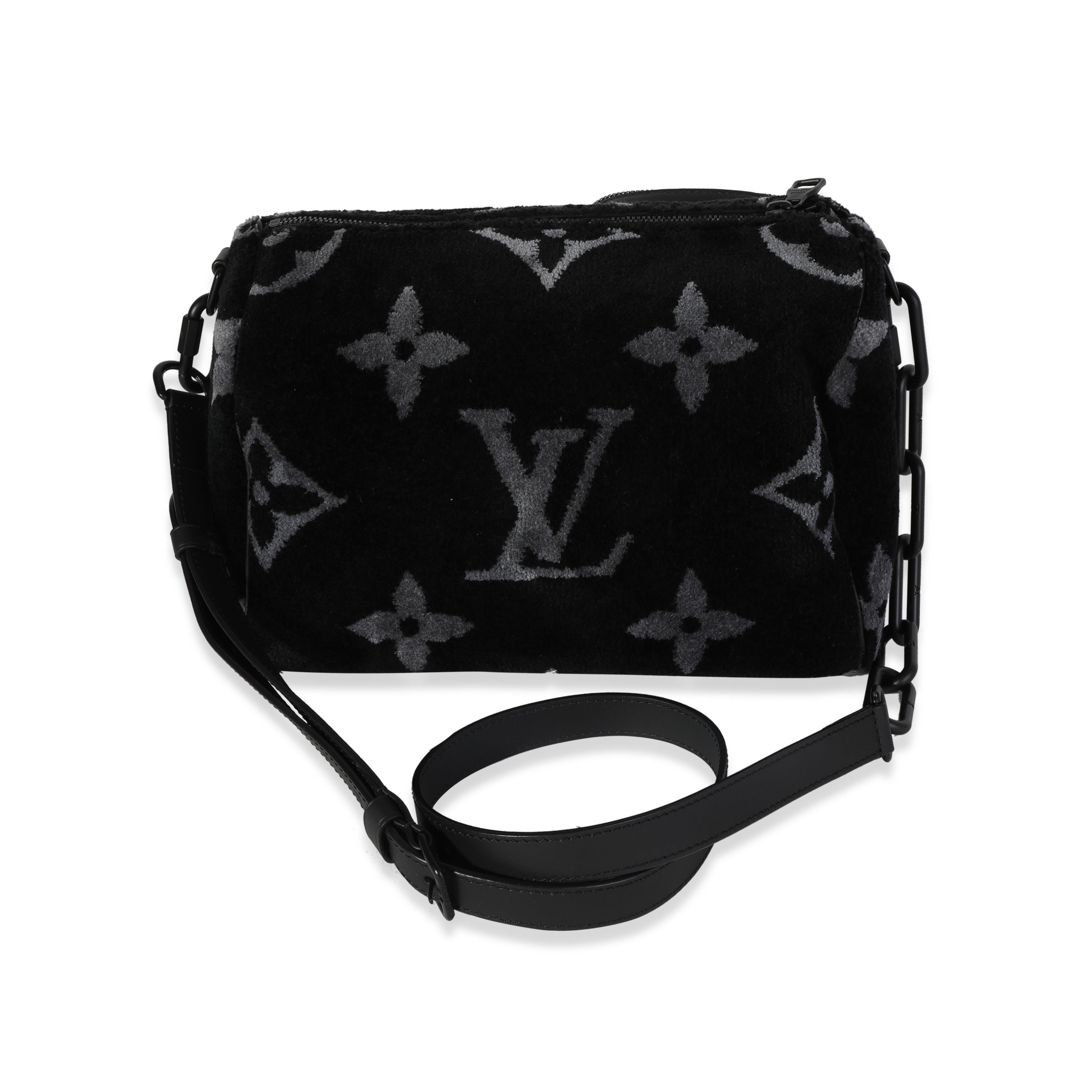 Louis Vuitton Black & Gray Monogram Eclipse Tuffetage Multi-Pocket Speedy In Excellent Condition In New York, NY