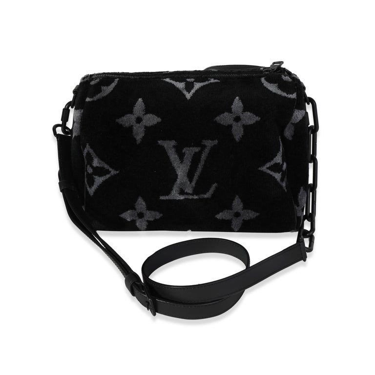 Louis Vuitton Black & Gray Monogram Eclipse Tuffetage Multi-Pocket Speedy In Excellent Condition For Sale In New York, NY