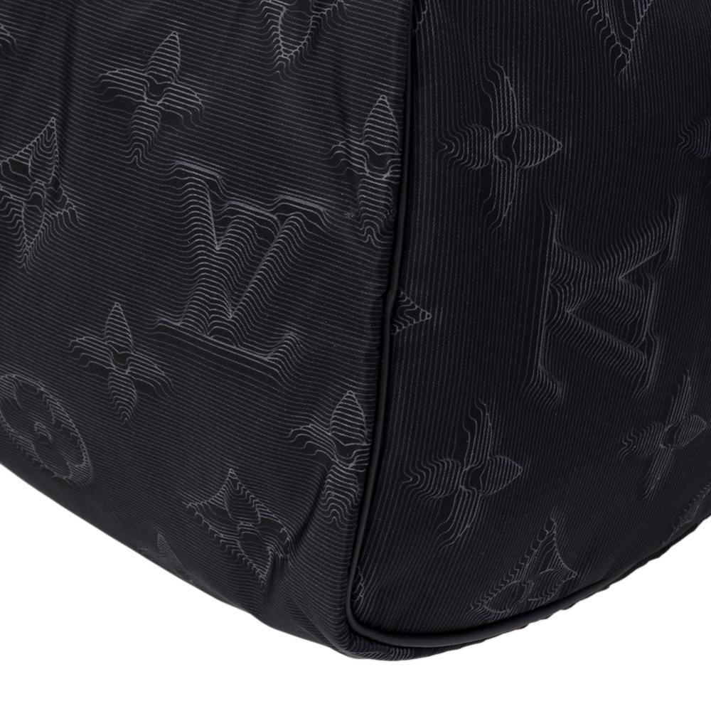 Louis Vuitton Black/Green 3D Nylon 2054 Reversible Keepall Bandouliere 50 Bag 3