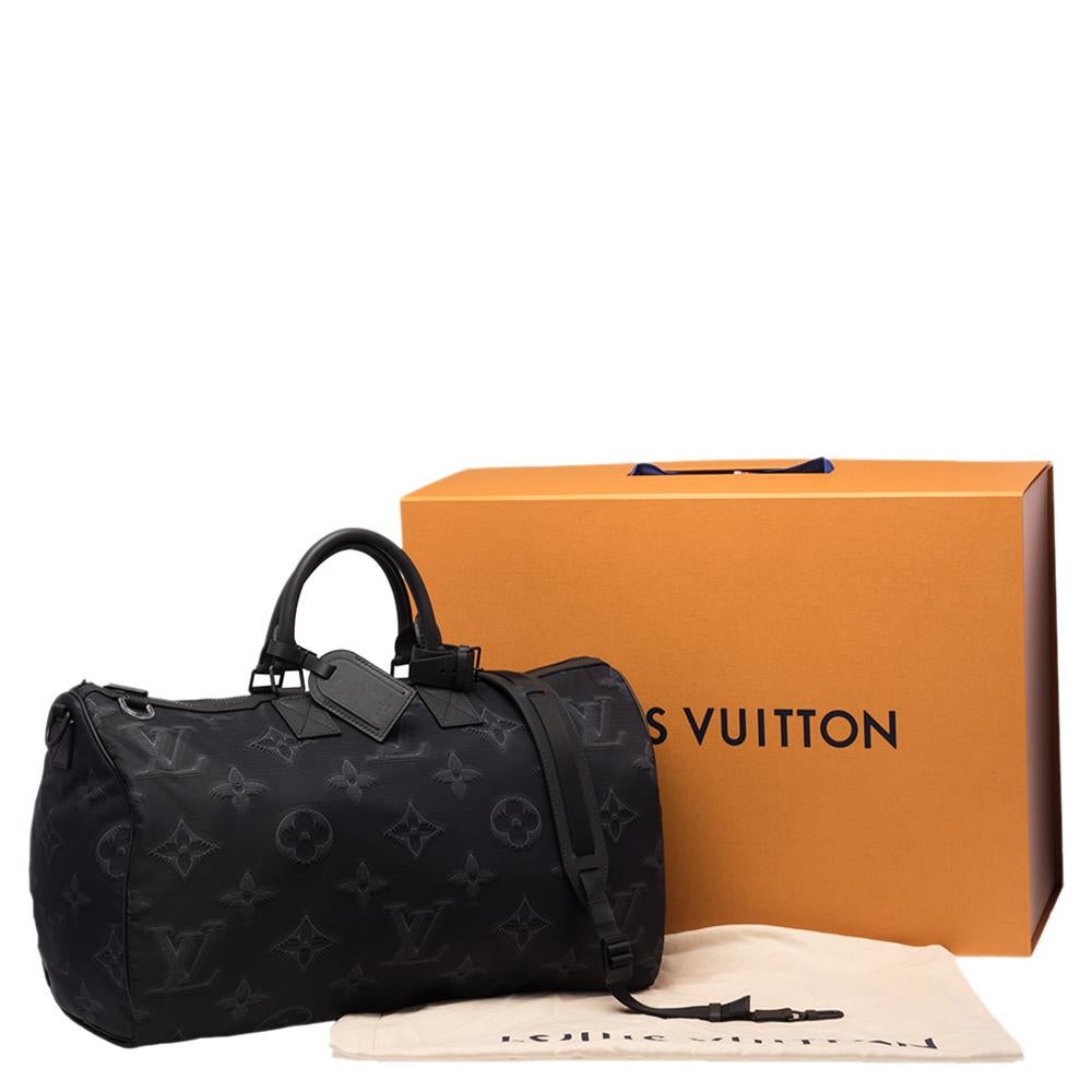 Louis Vuitton Black/Green 3D Nylon 2054 Reversible Keepall Bandouliere 50 Bag 6