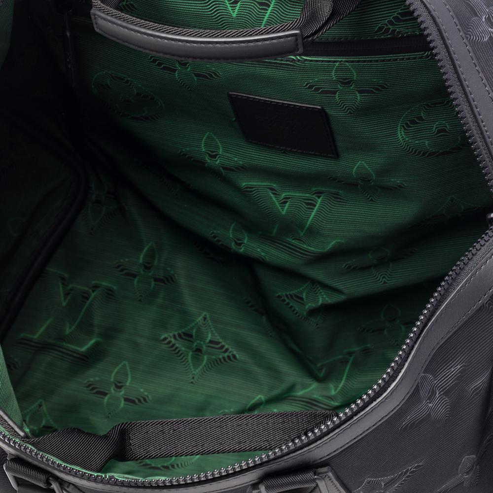 Men's Louis Vuitton Black/Green 3D Nylon 2054 Reversible Keepall Bandouliere 50 Bag
