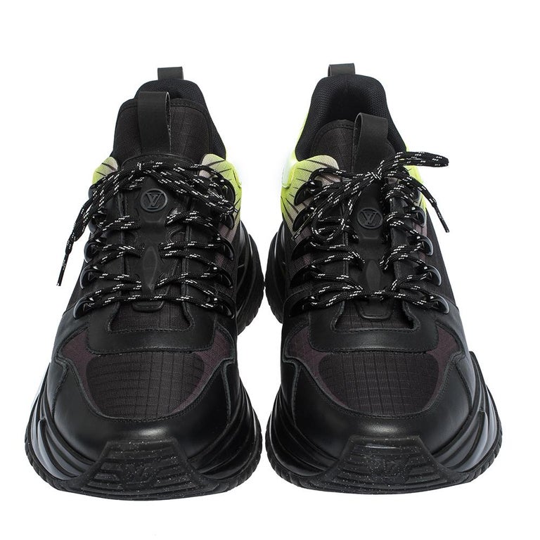 Louis Vuitton Black/Green Leather and Mesh Run Away Pulse Sneakers Size 41 Louis  Vuitton