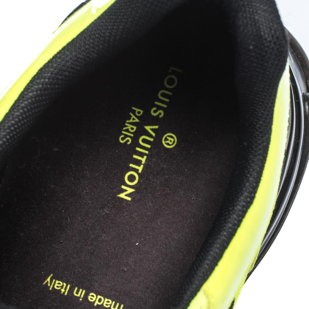 Louis Vuitton Schwarz/Grün Leder und Mesh Run Away Pulse Sneakers Größe 41 2