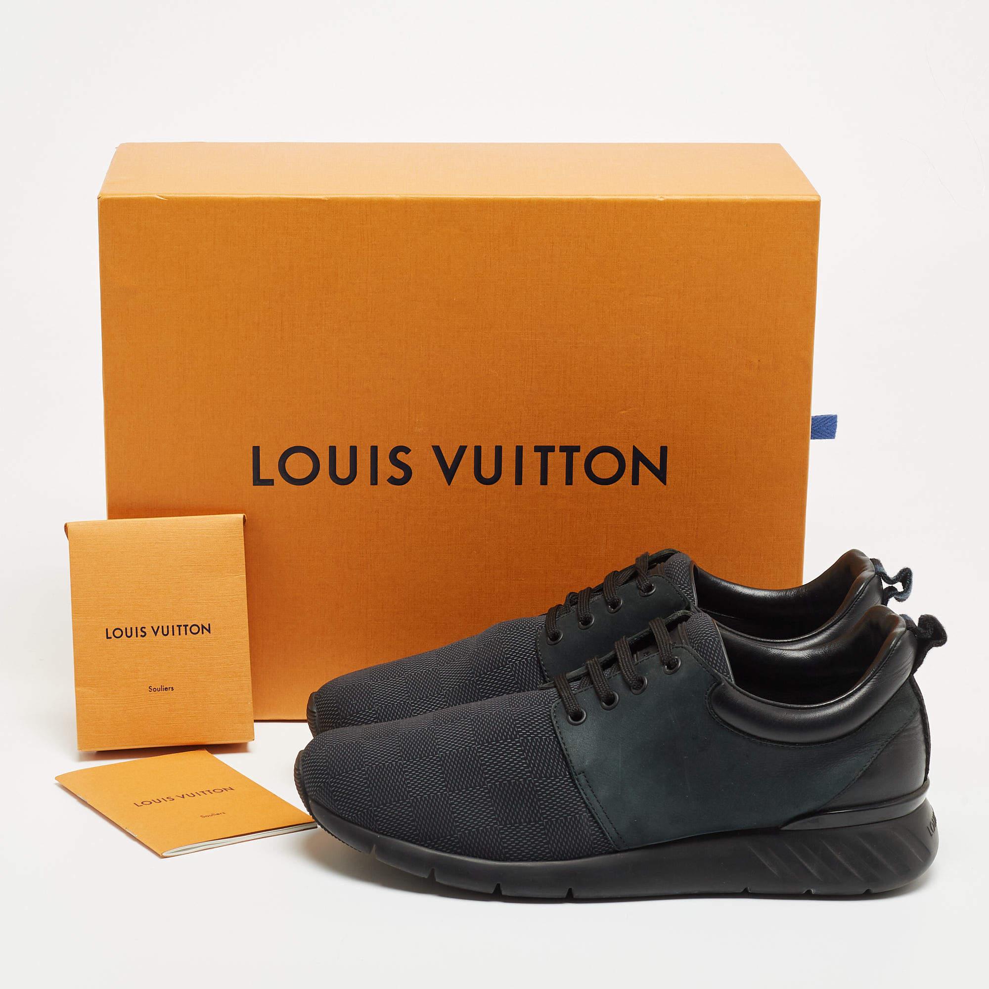 Louis Vuitton Black/Green Leather and Nylon Fastlane Sneakers Size 41 4