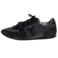 Louis Vuitton Black/Grey Canvas And Suede 'Stardust' Lace Up Sneaker Size 42.5