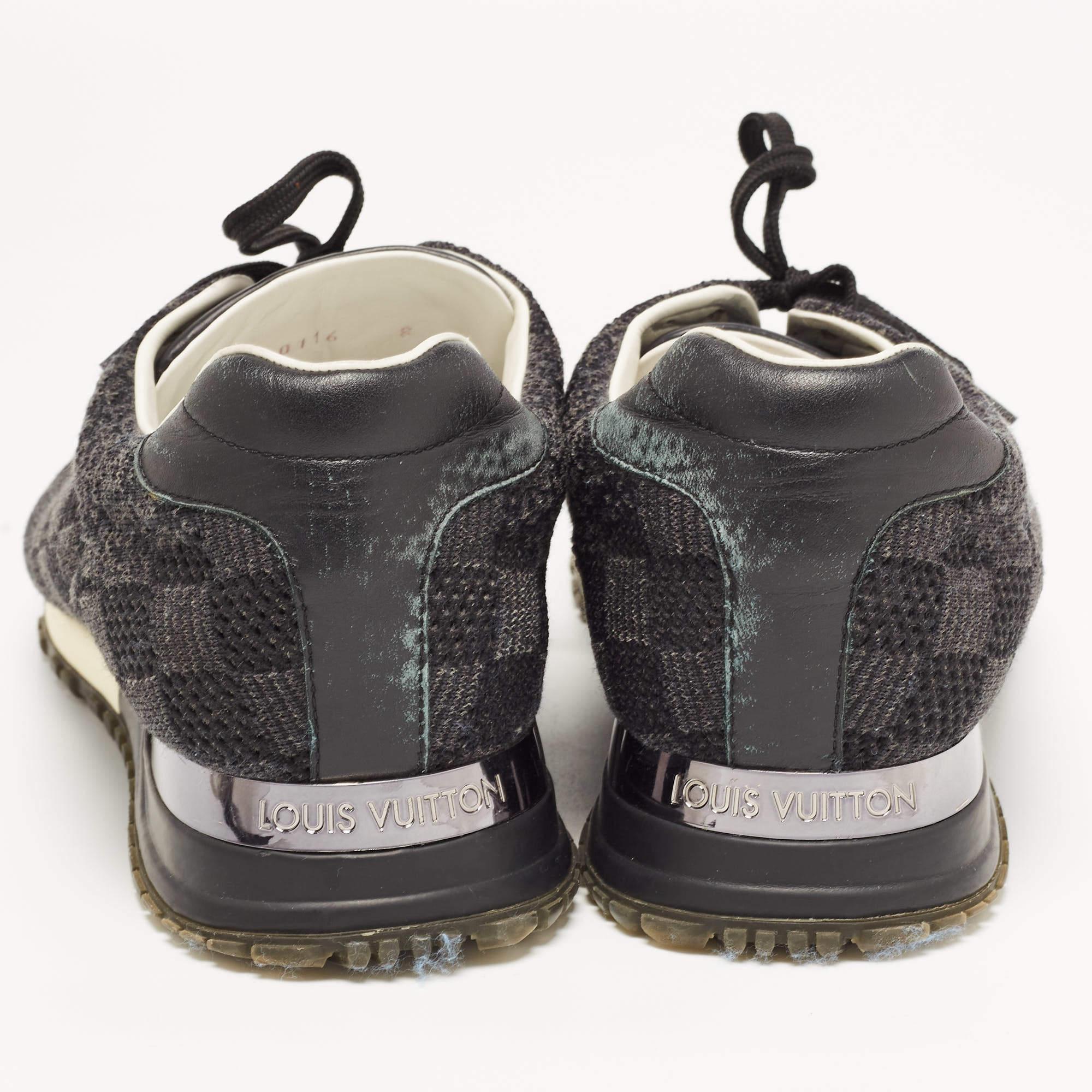 Louis Vuitton Black/Grey Damier Fabric and Leather Run Away Sneakers Size 42 1