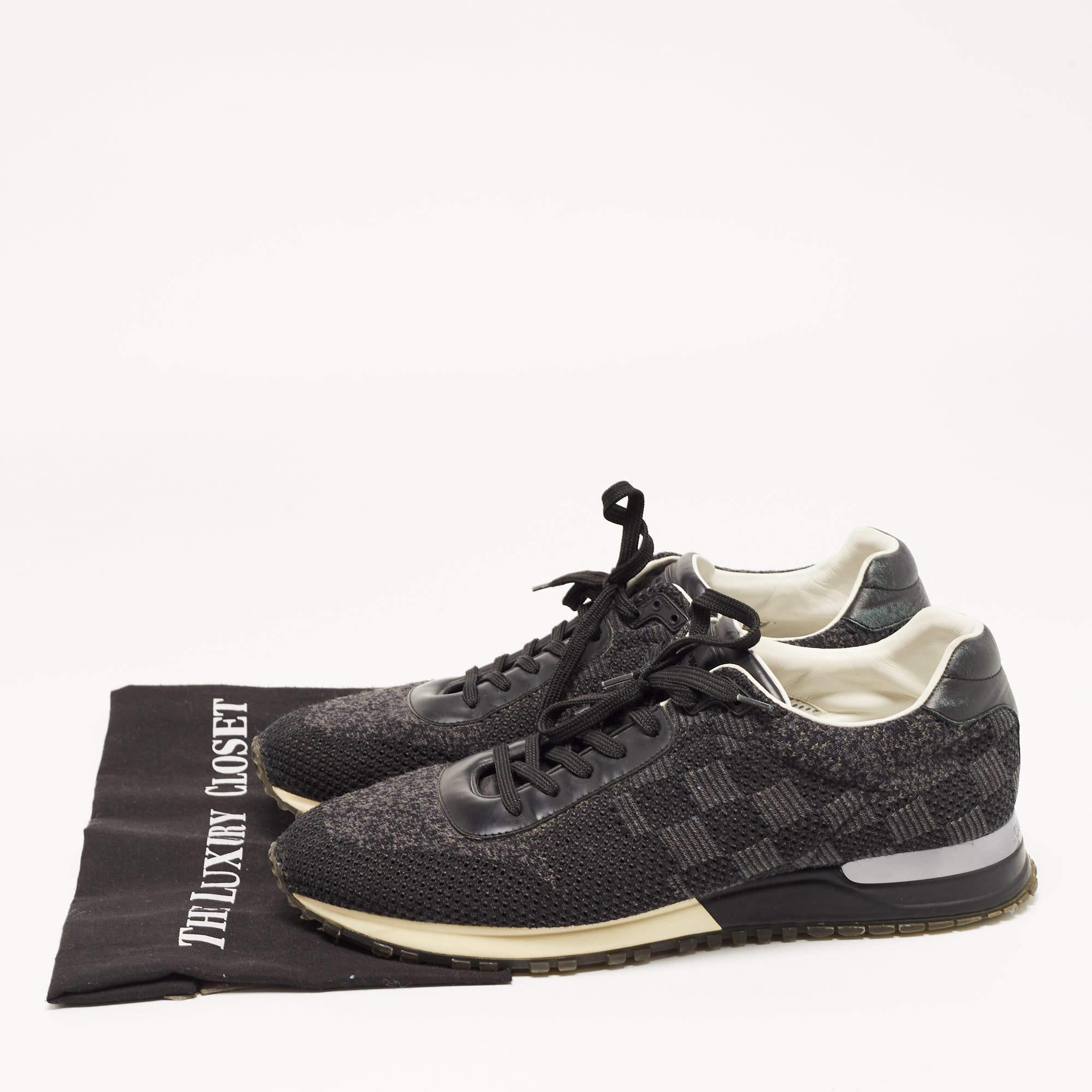 Louis Vuitton Black/Grey Damier Fabric and Leather Run Away Sneakers Size 42 5
