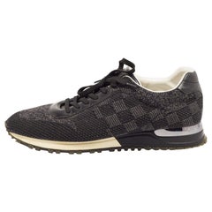 Louis Vuitton Black/Grey Damier Fabric and Leather Run Away Sneakers Size 42