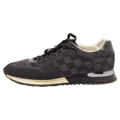 Louis Vuitton Black/Grey Damier Fabric and Leather Run Away Sneakers Size 42
