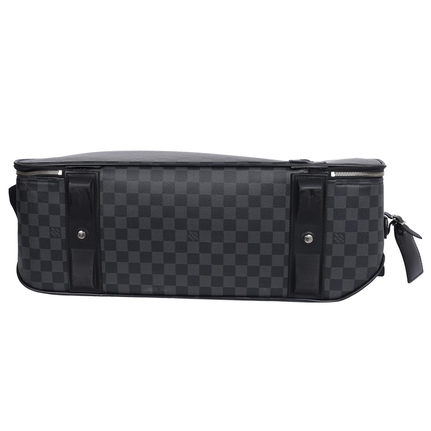 Louis Vuitton Black Grey Damier Graphite Pégase 55 Roller Suitcase For Sale 8