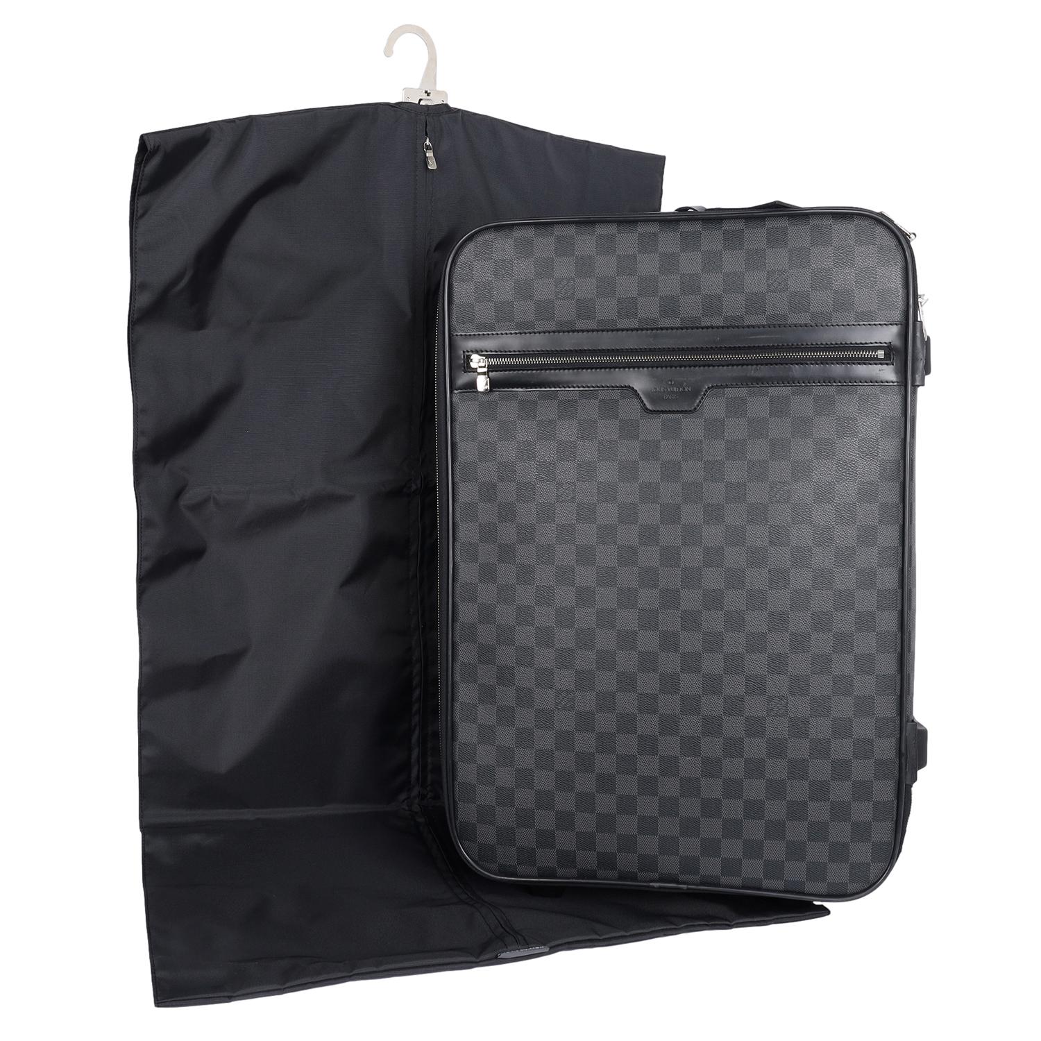 Louis Vuitton Black Grey Damier Graphite Pégase 55 Roller Suitcase For Sale 10