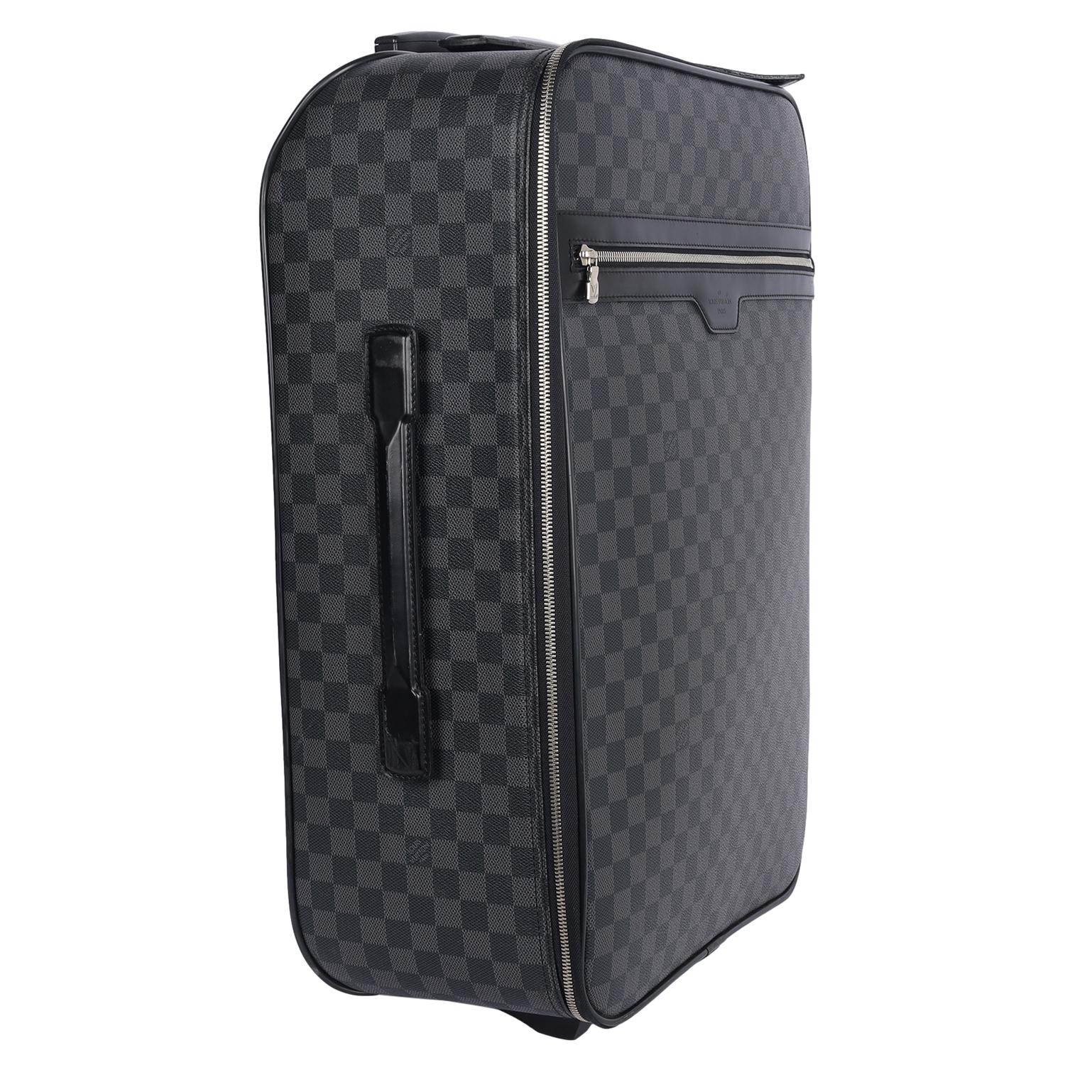 Women's or Men's Louis Vuitton Black Grey Damier Graphite Pégase 55 Roller Suitcase For Sale