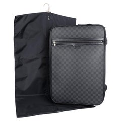 LOUIS VUITTON Black Grey Damier Graphite Pégase 55 Roller Suitcase