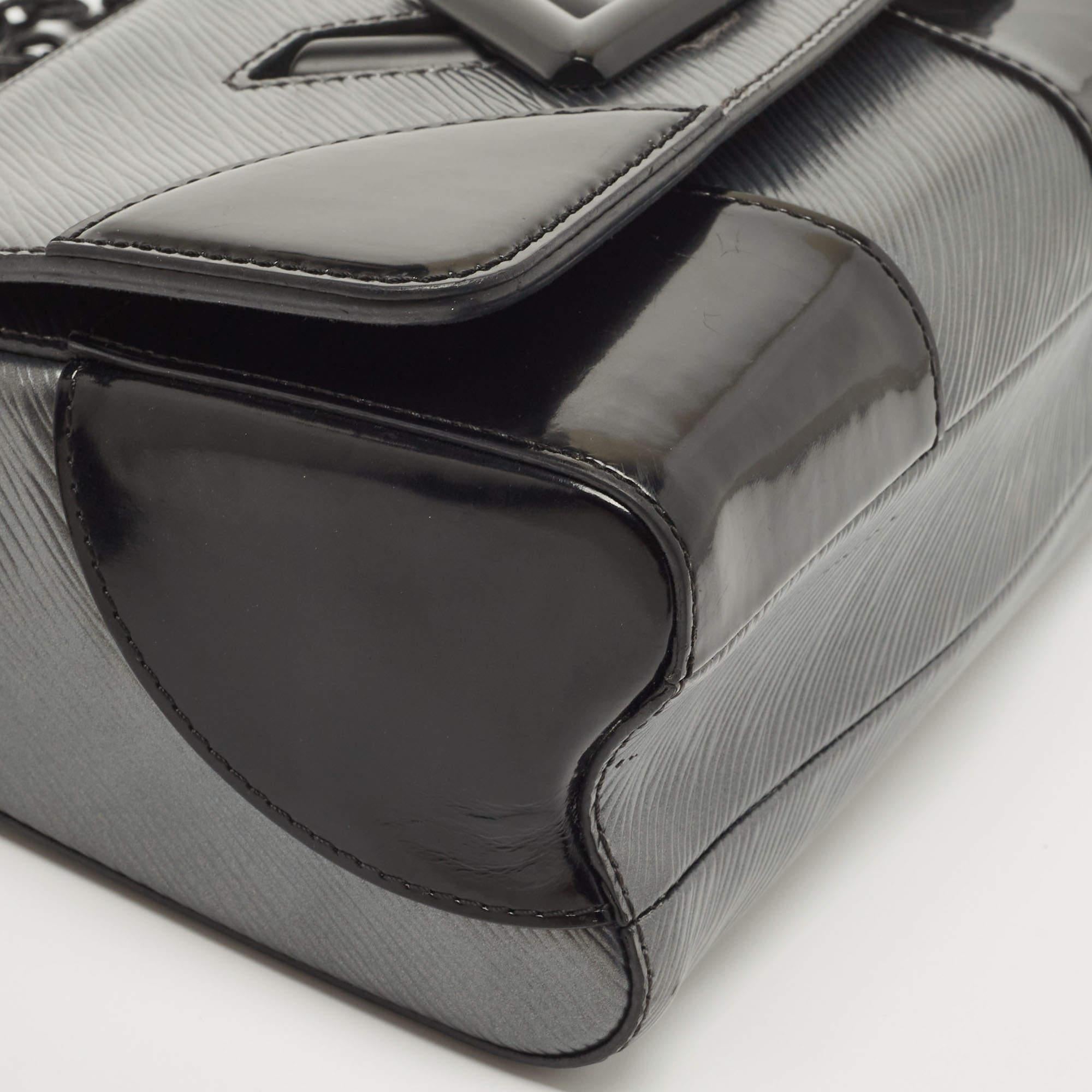 Louis Vuitton Black/Grey Epi Leather Twist MM Bag 10