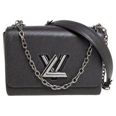 Louis Vuitton Schwarz/Grau Epi Leder Twist MM Tasche