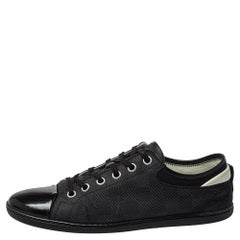 Louis Vuitton Black/Grey Graphite Damier Nylon And Leather Cap Toe Low Top Sneak