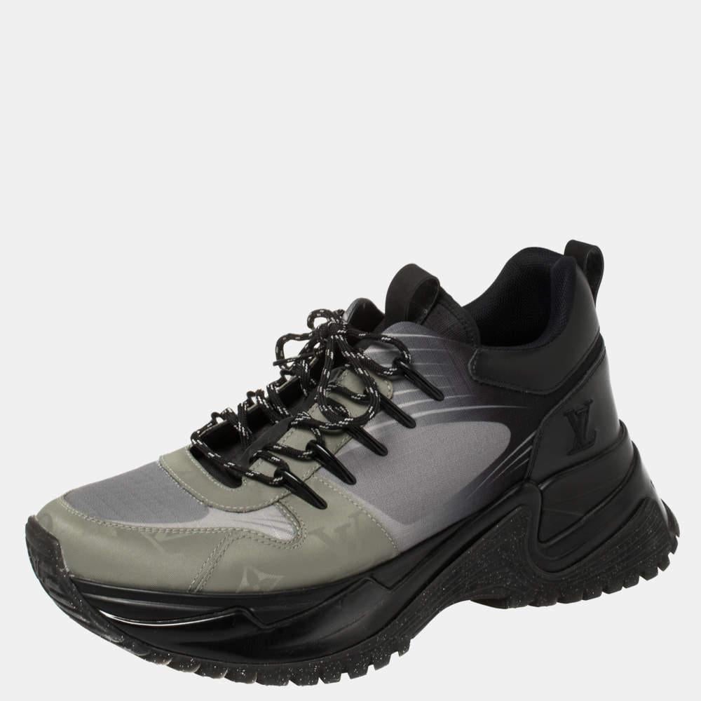 Louis Vuitton Black/Grey Leather And Mesh Run Away Pulse Low Top Sneakers Size 3 1