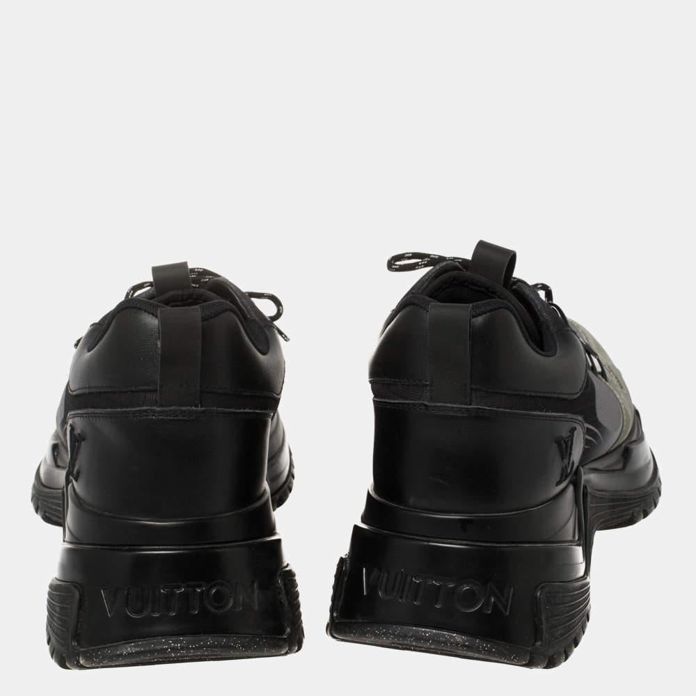 Louis Vuitton Black/Grey Leather And Mesh Run Away Pulse Low Top Sneakers Size 3 3