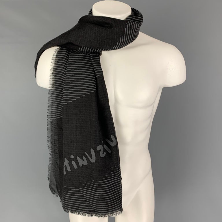 lv black and grey scarf