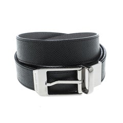 Louis Vuitton Black/Grey Taiga Leather Slender Reversible Belt 95cm