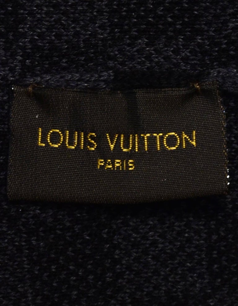 Louis Vuitton Black/Grey Wool Petit Damier Beanie Hat at 1stdibs