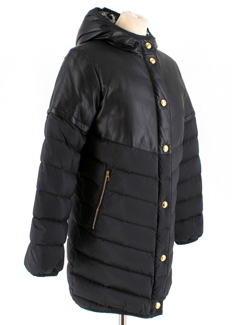 Louis Vuitton Black Hooded Quilted Jacket SIZE 34 For Sale at 1stdibs