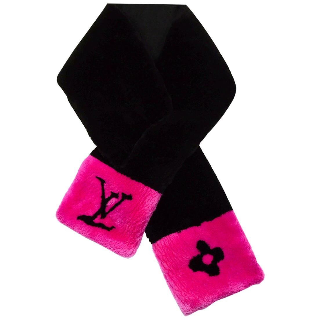 Louis Vuitton Black/Hot Pink LV in the City Beaver Fur Compact
