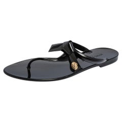 Schwarze Jelly Sea Star Thong Flats von Louis Vuitton Größe 41
