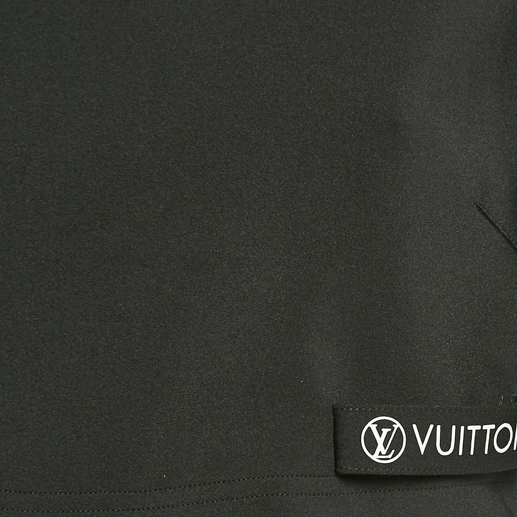 Louis Vuitton Black Jersey Cap Sleeves Crop Top L In Good Condition In Dubai, Al Qouz 2
