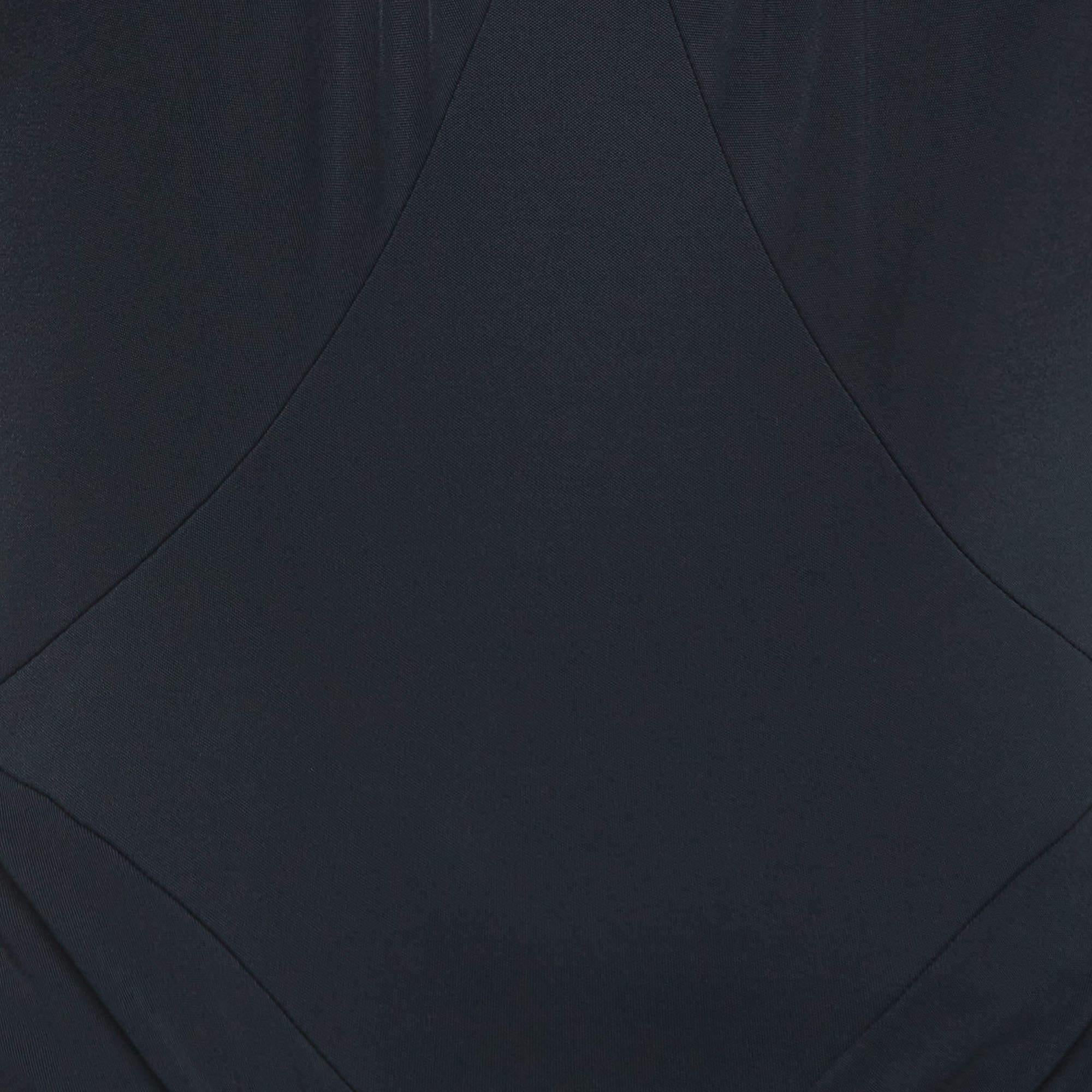 Louis Vuitton Black Jersey Draped Sleeveless Short Dress M In Good Condition In Dubai, Al Qouz 2