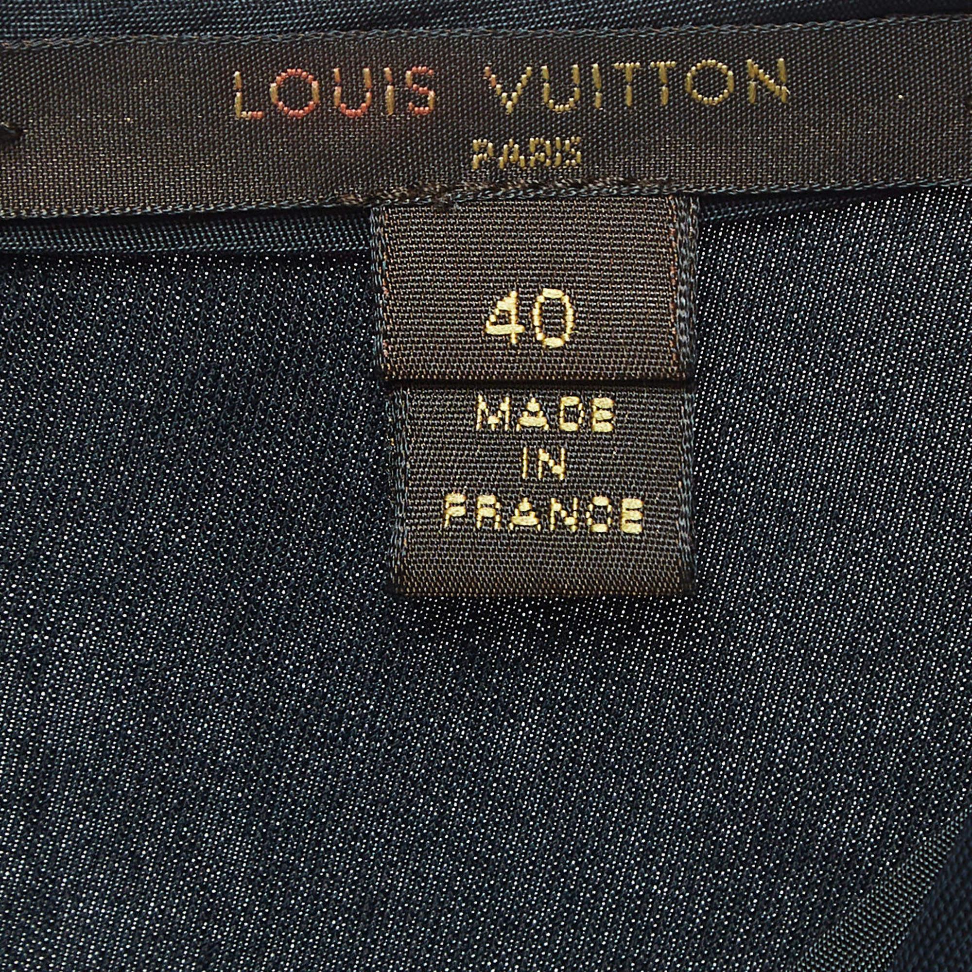 Women's Louis Vuitton Black Jersey Draped Sleeveless Short Dress M