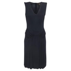 Louis Vuitton - Vestito corto senza maniche con drappeggio in Jersey nero M.