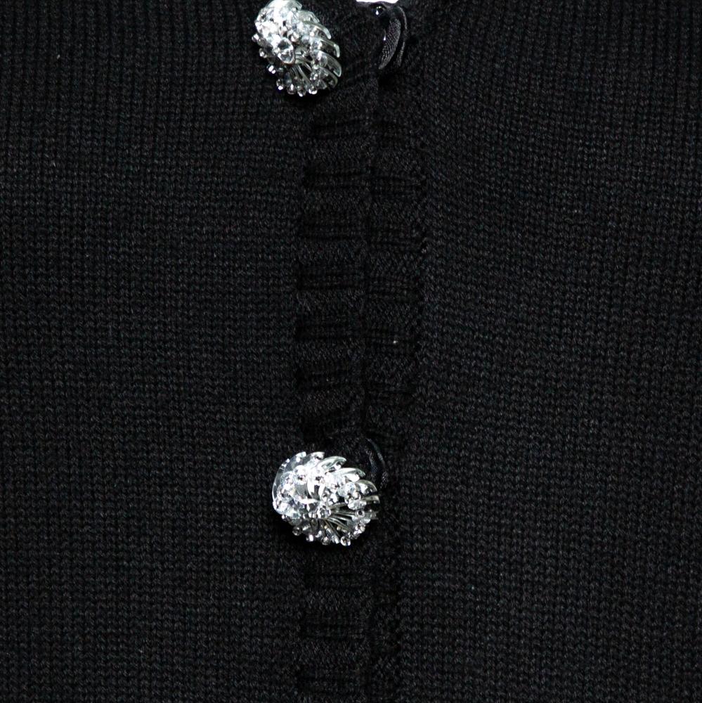 Women's Louis Vuitton Black Knit Button Front Cardigan S