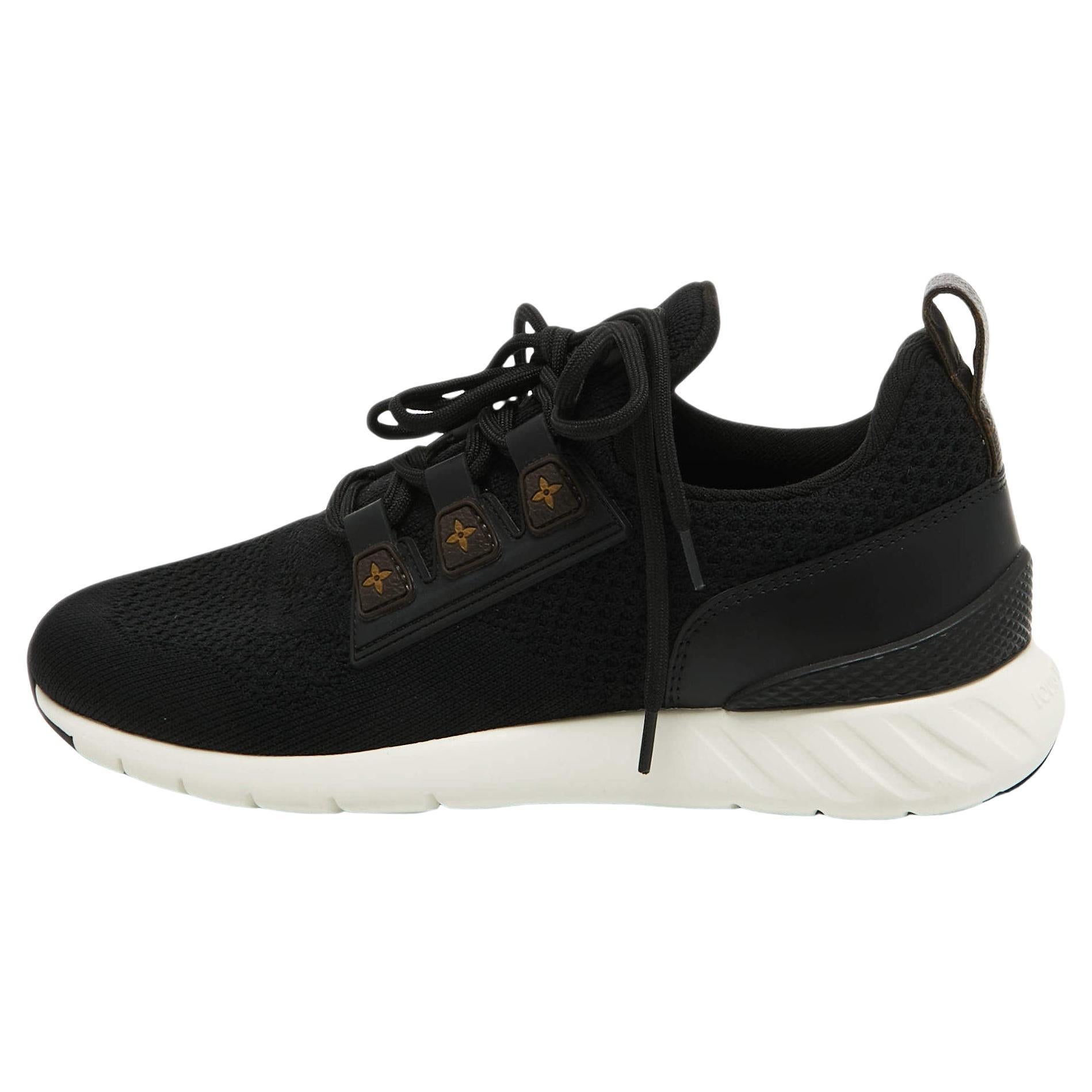 Louis Vuitton Black Knit Fabric Aftergame Sneakers Size 40 For Sale