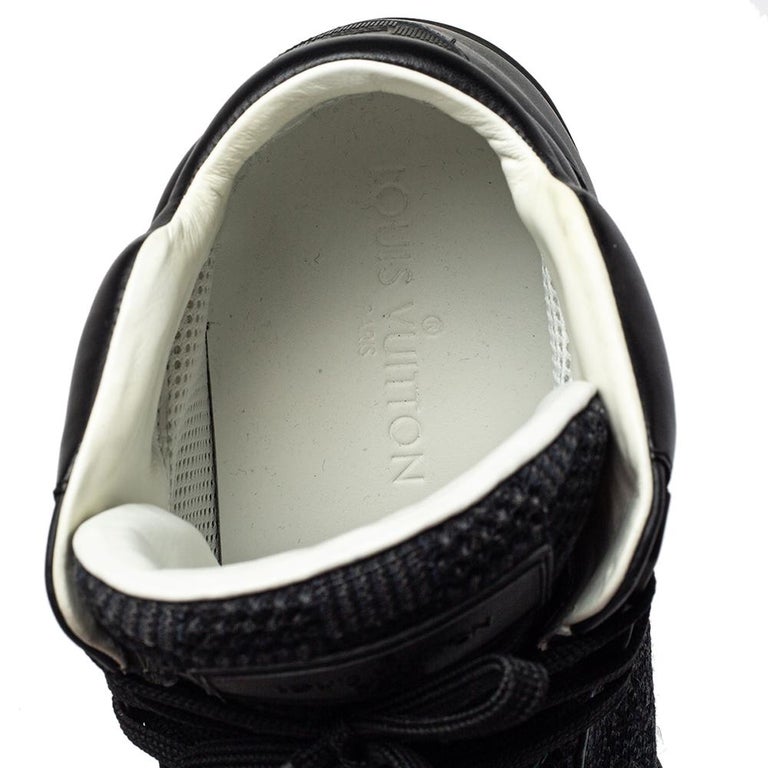 Louis Vuitton Black Knit Fabric High Top Sneakers Size 36 at 1stDibs