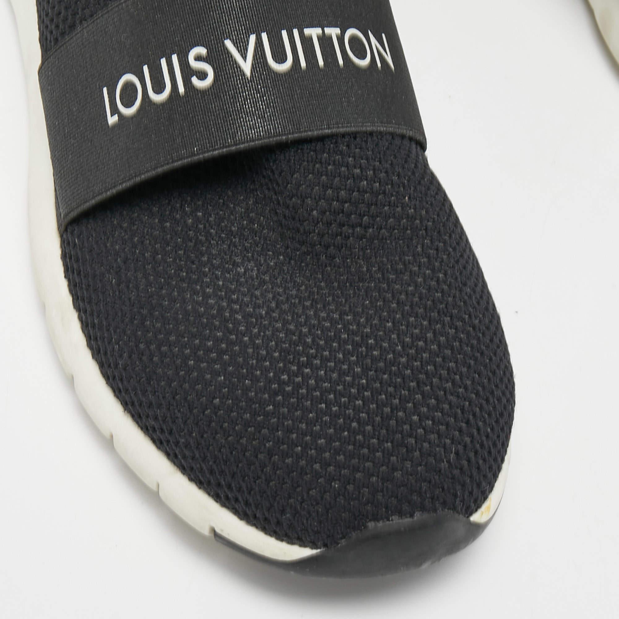 Nero Louis Vuitton - Scarpe da ginnastica alte in maglia nera con calzino - misura 38